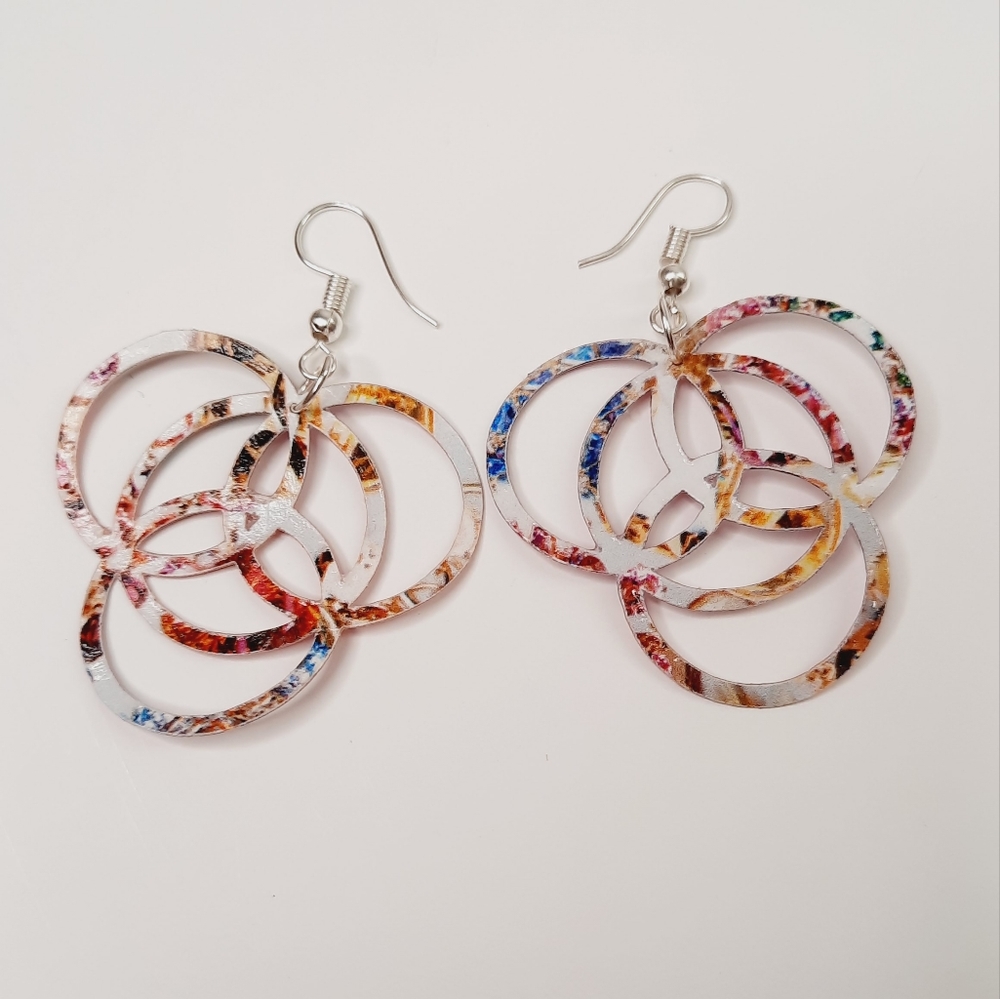 Hand crafted Multicolor papercraft earrings
